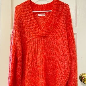 Anthropologie V-Neck Honore Ribbed Sweater Size XL